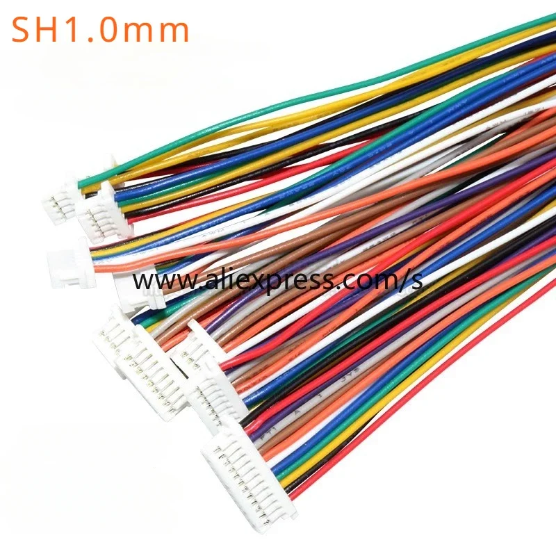 10SETS Mini Micro SH1.0mm 2Pin 3/4/5/6/12P JST Male & Female PCB Connector with Wires Cables 100MM