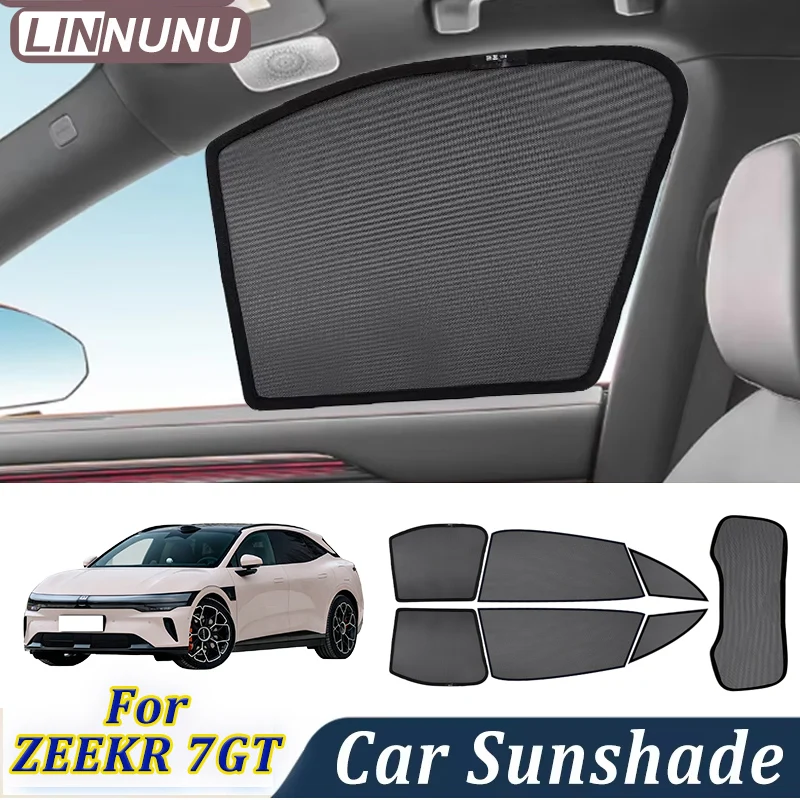 

LINNUNU Magenetic Car Sunshade For ZEEKR 7GT 007GT 2026 Side Window Mesh Curtain UV Protection Privacy Interior Auto Accessories