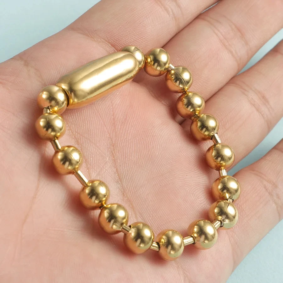 3/6/8mm Stainless Steel Ball Bead Bracelet For Men Women Gold/Silver Color Metal Bead Chain Pulsera Female