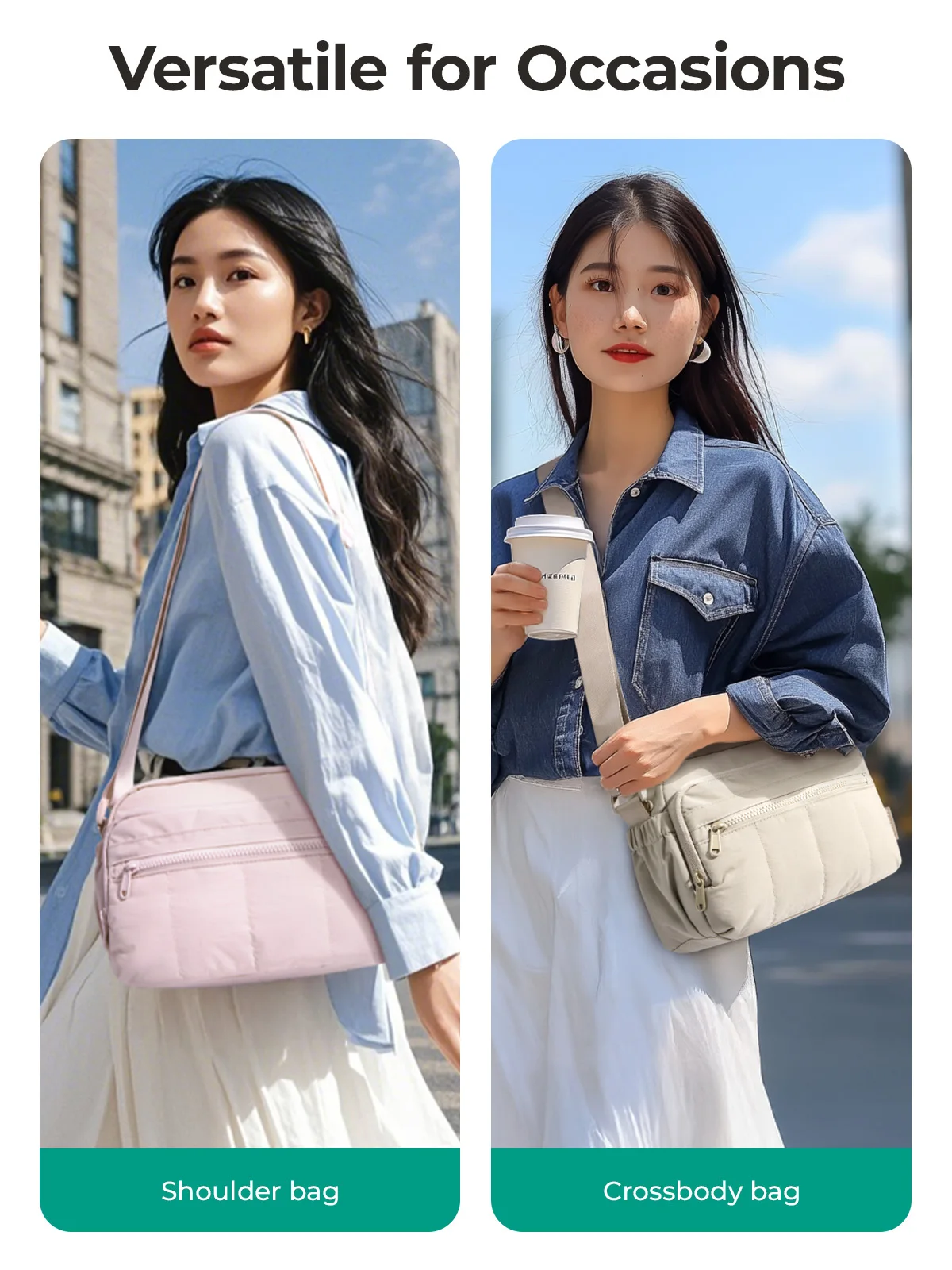 BAGSMART Damen Hobo-Tasche, College-Umhängetasche, große Kapazität, lässige Handtasche, wasserdicht, leicht, Umhängetasche für den täglichen Gebrauch auf Reisen – Detail 8