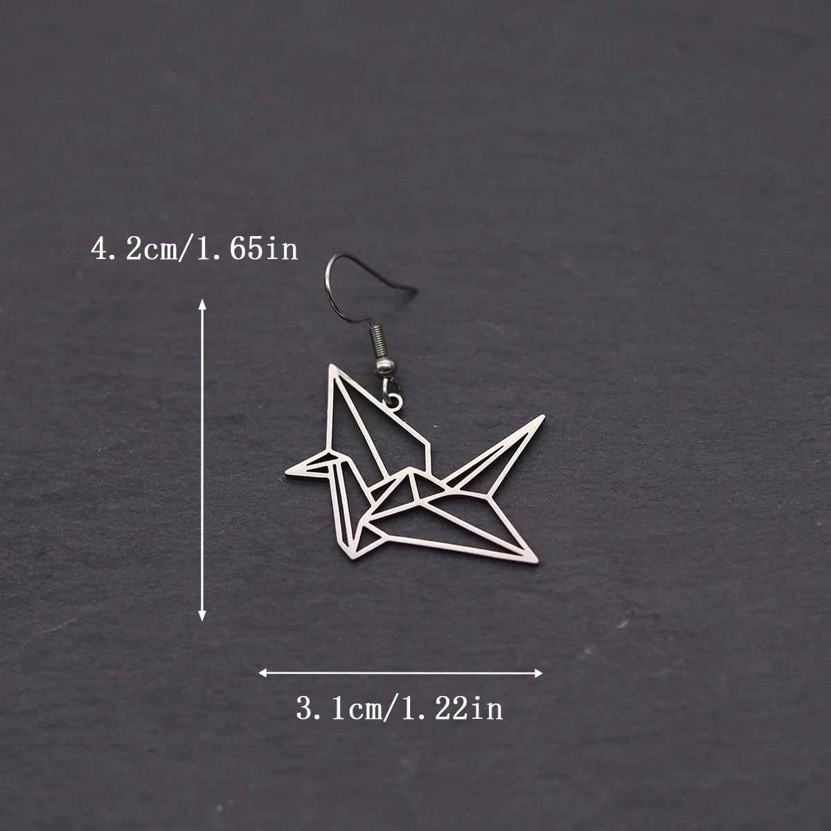 Kinitial Paper Crane Women's Dangle Earrings For Women Stainless Steel Hollow Out Jewelry Classic Accessory