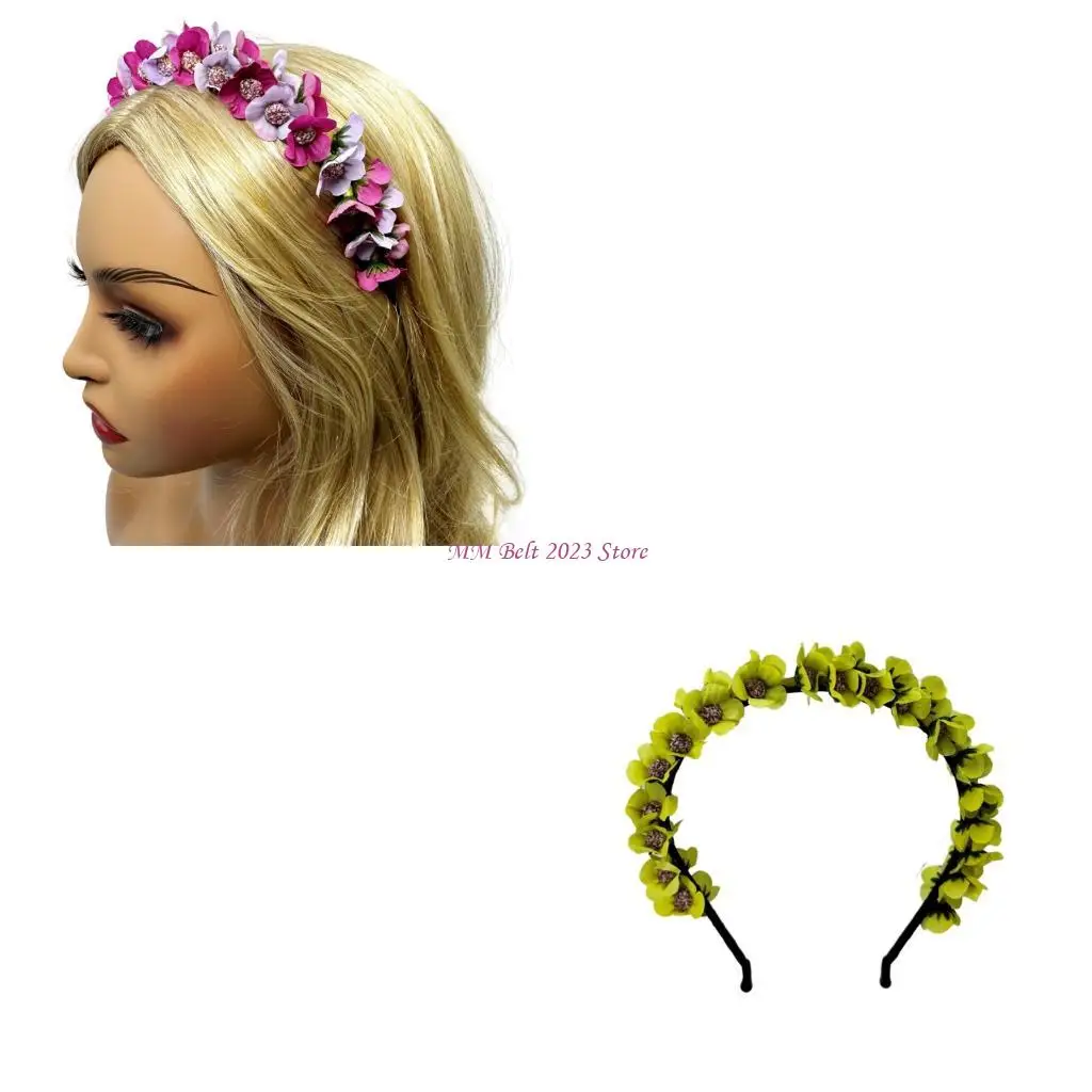 

49ME современный цветочный ободок для волос, головной убор, цветочные аксессуары для волос для косплея, вечеринки