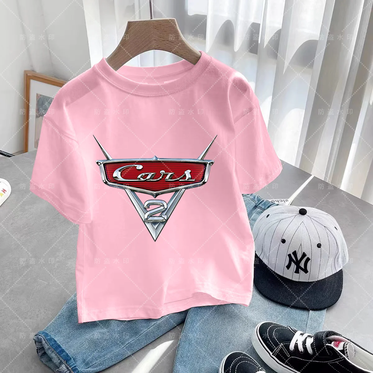 Disney Kids T-shirt Car Pixar Lightning McQueen cartoon Graphic Baby Girl Clothes Boy T-shirt Summer Kids T-shirt