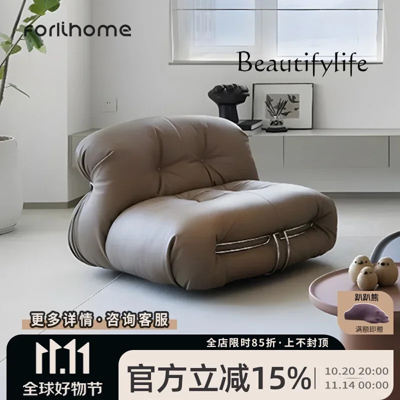 KS Italian hippo sofa medieval light luxury designer steel tooth wabi sand wind fabric model room sofa