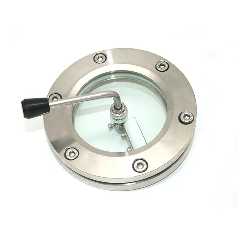 304 stainless steel flange sight glass with brush scraper scraper plate clamping welding observation glass window