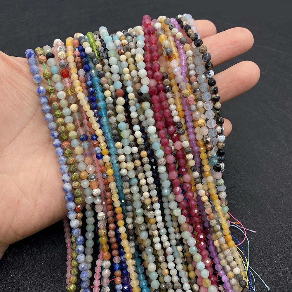 Großhandel 2/3/4 MM Natürliche Amethyst Tigerauge Granat Mini Lose Perlen DIY männer und frauen Mode Armband Halskette Schmuck – Detail 2