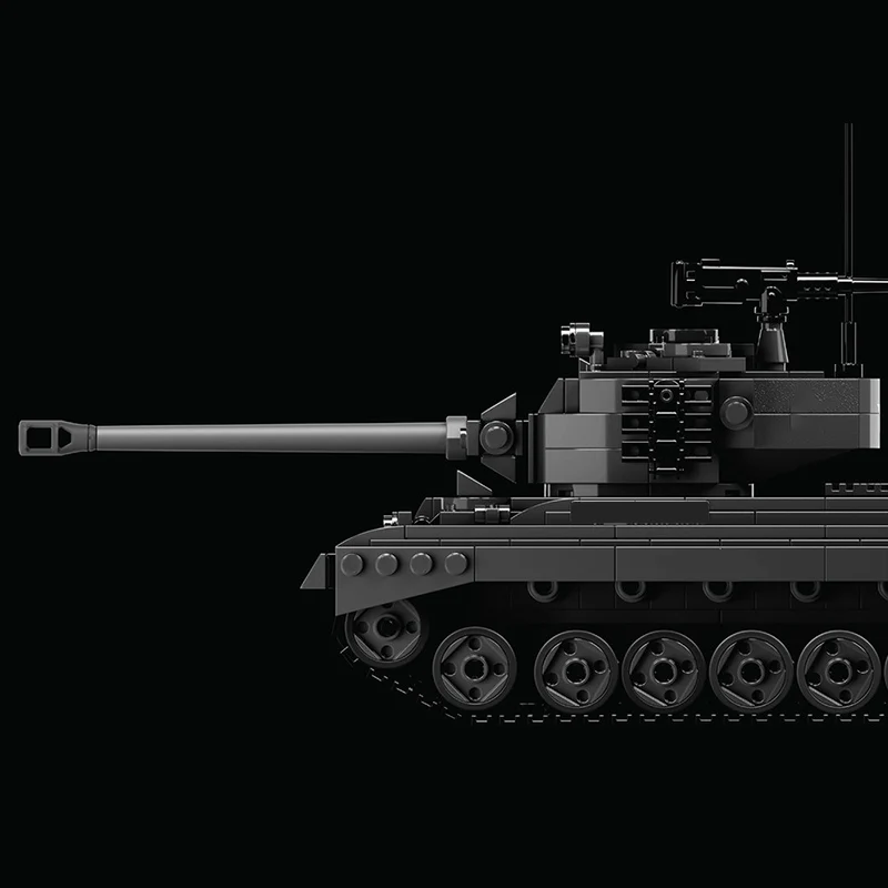 qwert M26 Medium Military Tank Model MOC Building Bricks War Equipment Modular Technology Gifts Holiday Assemble Children Toys