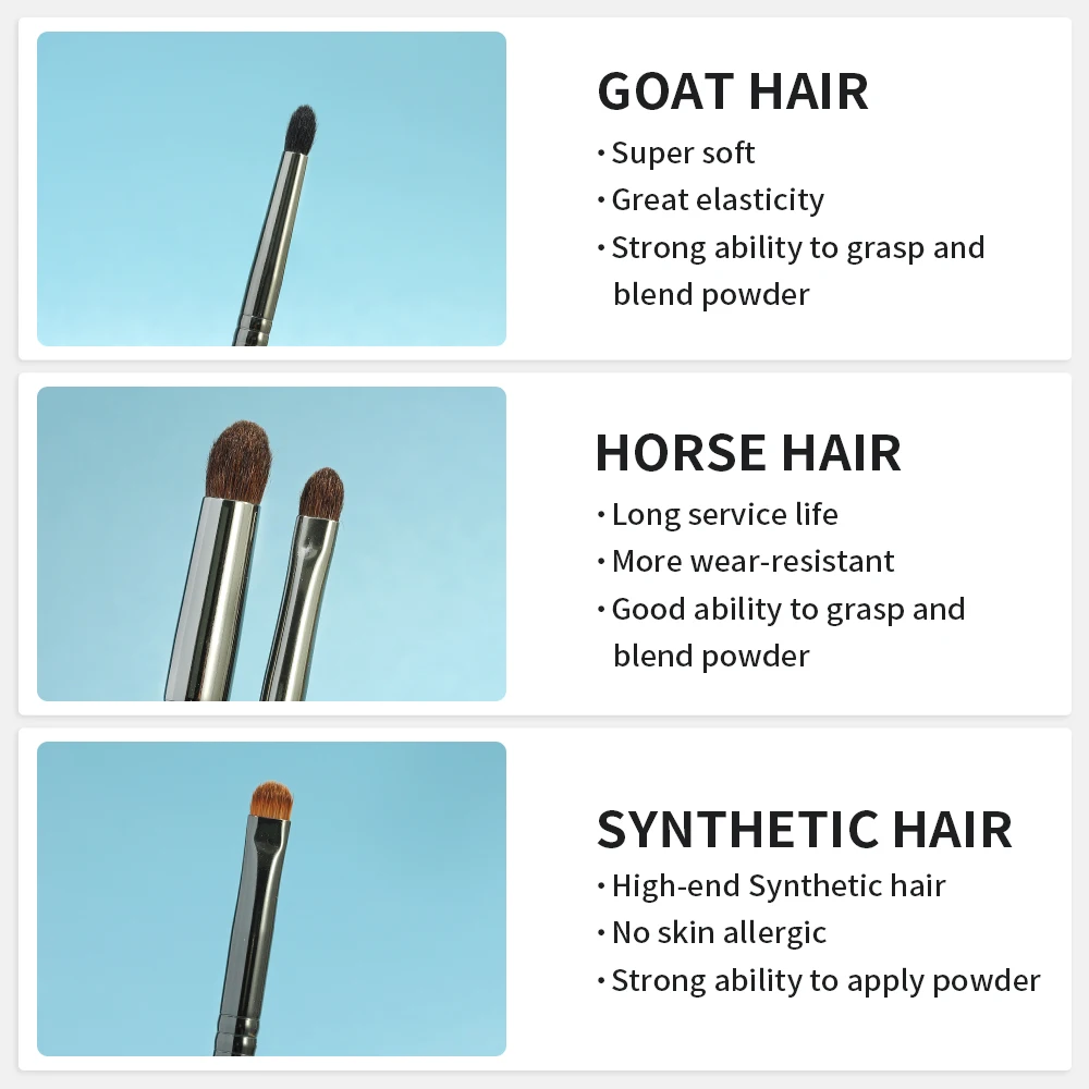 OVW Point Shader Eye Brush Set Horse Hair Tapered Smudge Crease Blending Eyeshadow Brushes Makeup Set brochas de maquillaje 4pcs