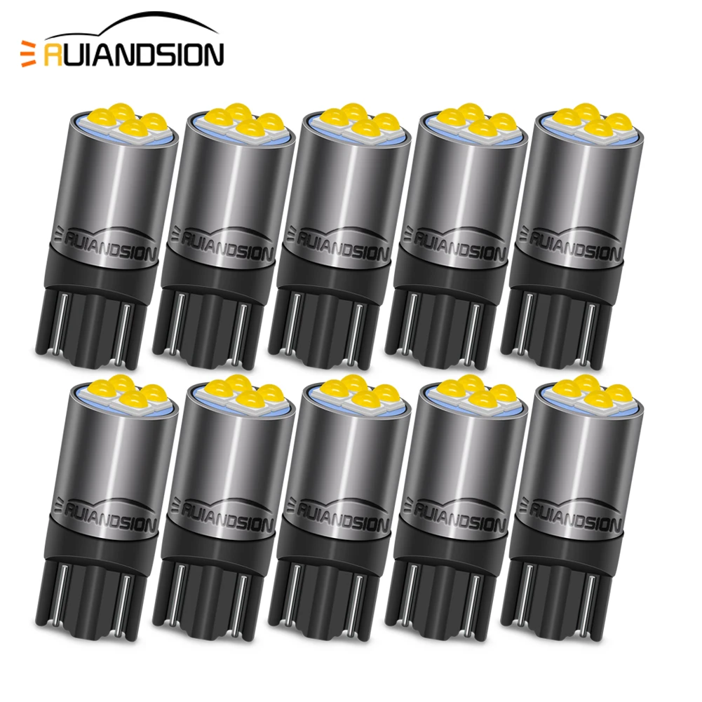 

Car Accessories Turn Signal Lights T10 W5W 194 LED Bulb 10-60V Wide Voltage For Signal Assist Lamp Warning Light Universal 10Pcs