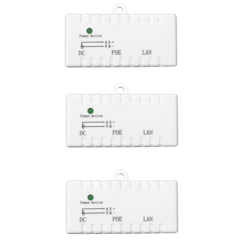 Лучшие предложения 3X Poe разделитель Poe инжектор Rj45 Dc 5,5 мм X 2,1 мм вход Пассивный Poe адаптер Разъем для Ip сетевой камеры (белый)