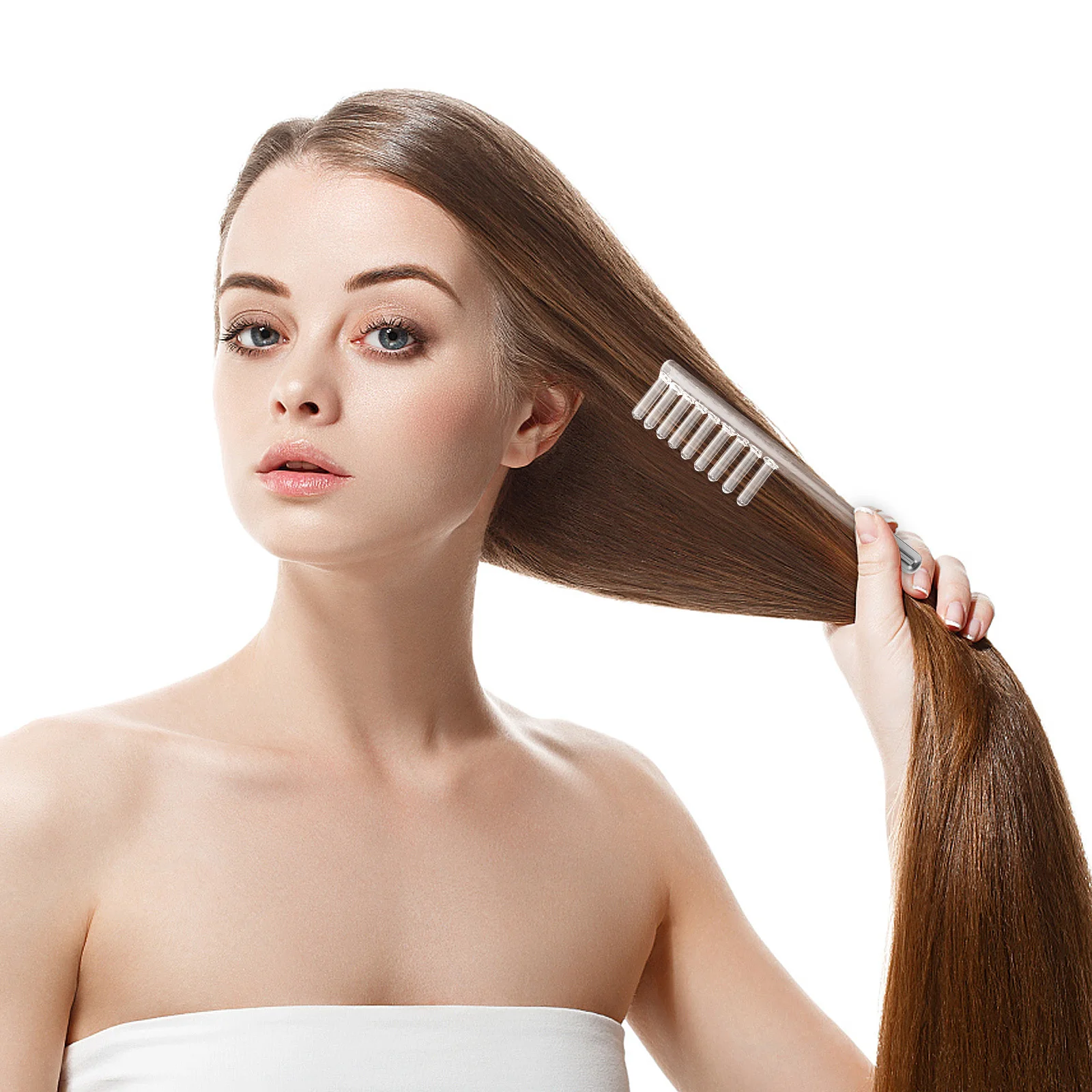 

2Pcs High Frequency Wand Glass Tube Electrode Attachment Replacement Parts Handheld Facial Device Red Color Light