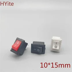 10Pcs Push Button Switch 10x15mm SPST 2Pin 3A 250V KCD11 Snap-in On/Off Boat Rocker Switch 10MM*15MM Black Red and White