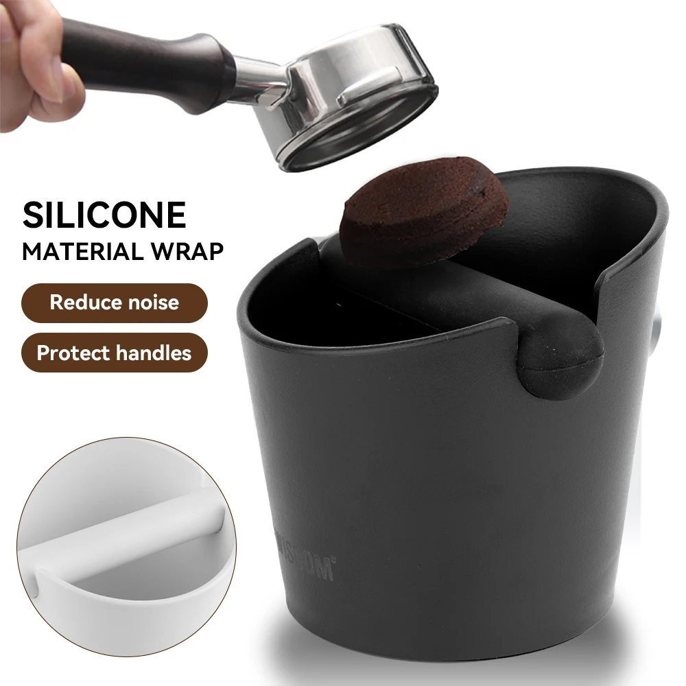 

CF WISDOM Coffee Grounds Knock Box Removable Knock Bar and Durable Anti Slip Base roundness Coffee Residue Container