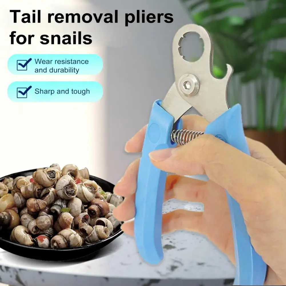 

Snail Tail Cutter with Bottle Opener Multi-functional Professional Snail Pliers No Slippage Field Snail Scissors Seafood Tool