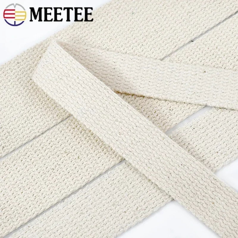 2-10M 10-50mm Polyester Cotton Webbing Tape For Bag Strap Garment Belt Canvas Ribbon Band Bias Binding DIY Sewing Accessories