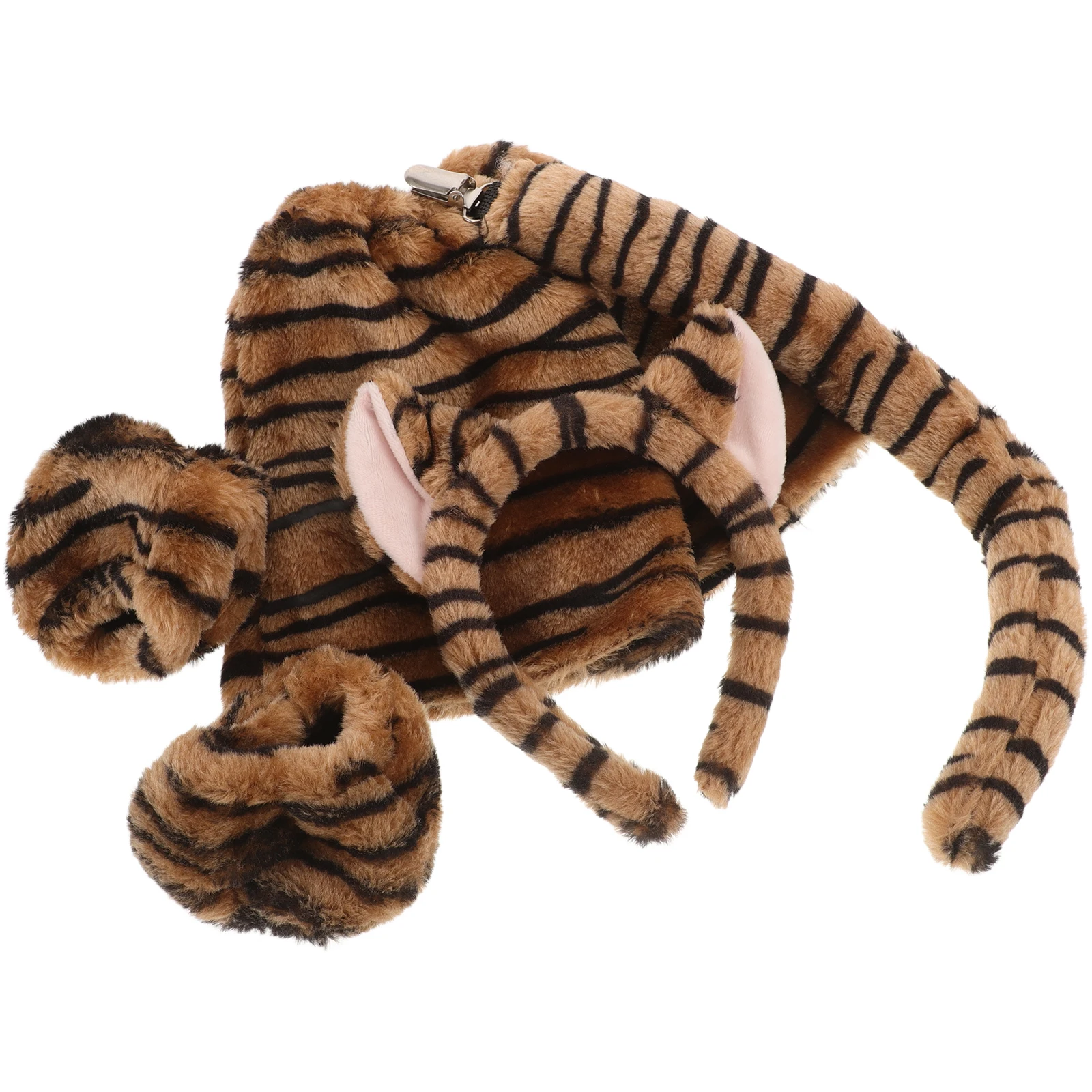 

1 set Faux Tiger Ear Dress Suit Animal Costume Accessory Child Fox Headband Bowtie Ears Tail Halloween Party Cosplay Set Safe