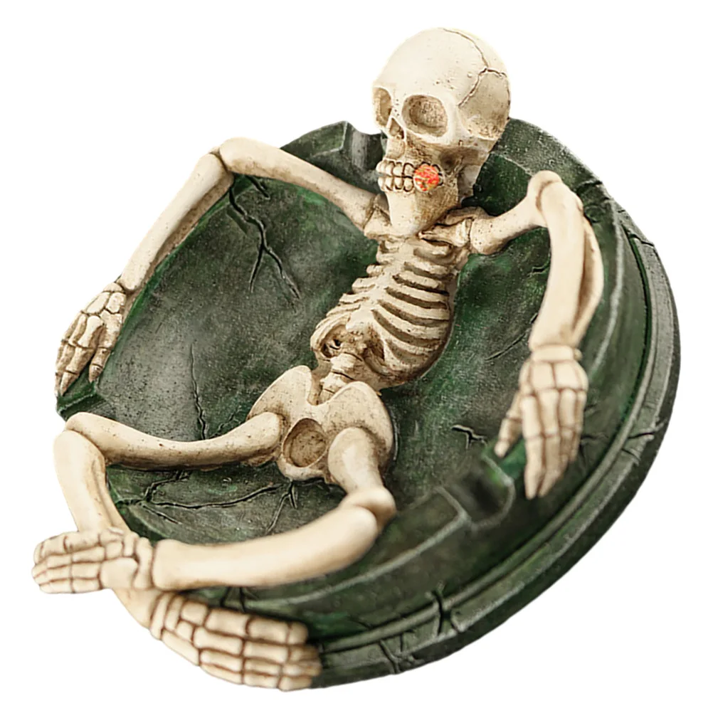 

Skull Ashtray Resin Cigarette Holder Unique Modeling Gift Lightweight Portable Home Office Decor Fire Resistant Durable Ash