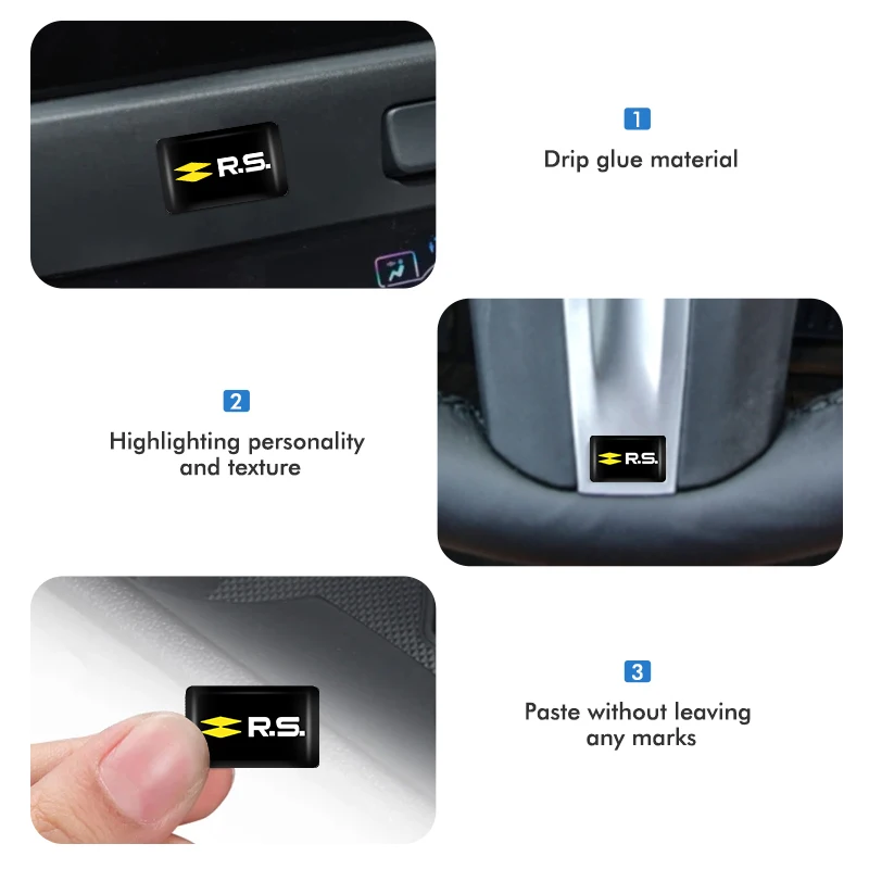 10/20/30pcs Car Lnternal Waterproof Stickers Auto Logo Creative For Renaul Arkana Captur Twingo Talisman RS Line Logan Duster