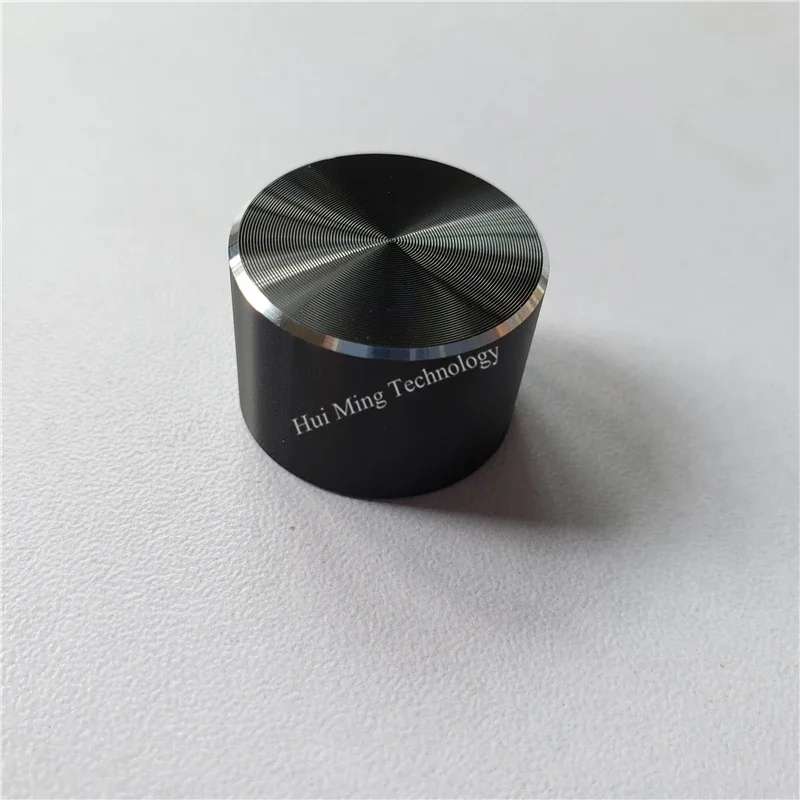 Kenop plastik aluminium 10 buah, untuk tombol potensiometer laci 22*15mm poros O hitam, penyesuaian kontrol Volume Encoder HIFI