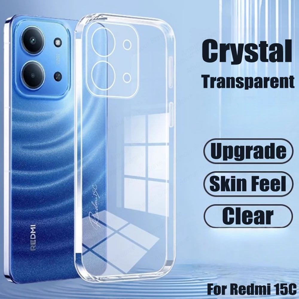 Ultradünne Transparente Handyhülle für Xiaomi Redmi 15C 14C 13C 12C 10C 9C 15 5G Weiche TPU-Hülle für Redmi Turbo 4 K90 K80 K70 Pro Ultra