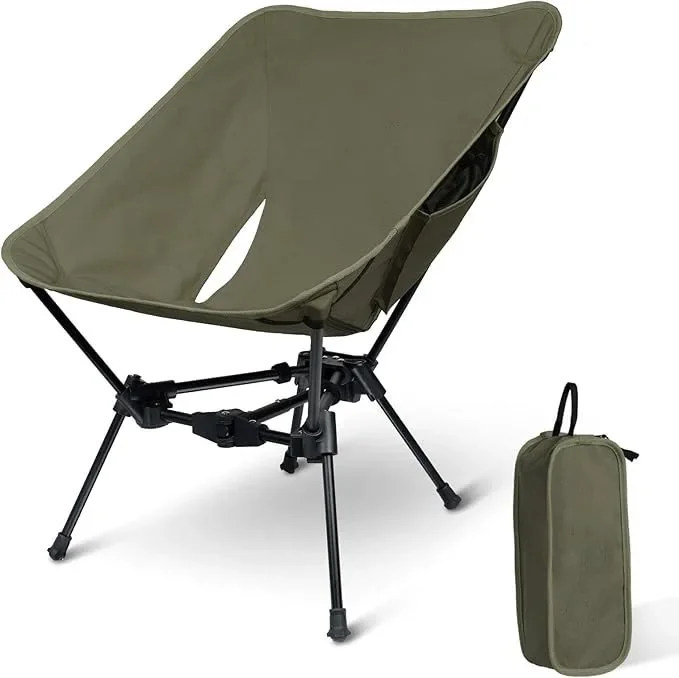 

Lightweight Aluminum Moon Chair 300 lb Capacity Compact Portable Folding Design Camping Picnic Fishing Gym-Multi-Use Backpack