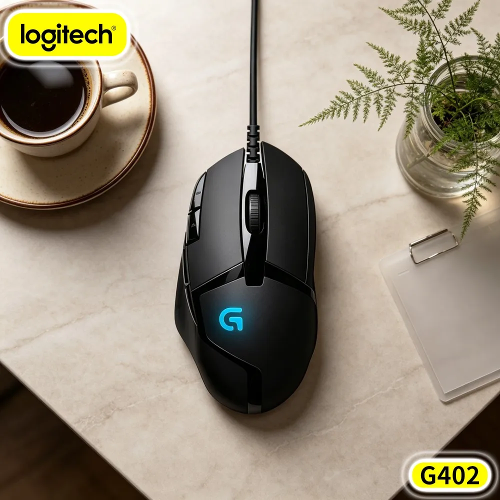 Logitech G402 Wired Gaming Mouse 500+ IPS Speed 8 Buttons 4 DPI Levels 20M Clicks Anti-Slip For PC Laptop Gamers