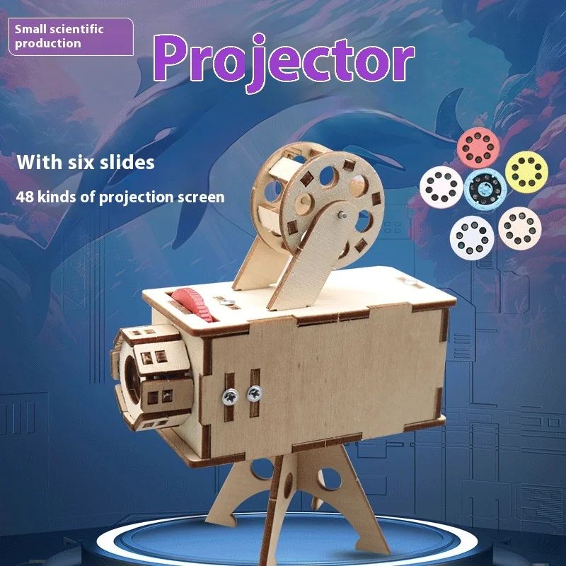 DIY Wooden Science Project Model Kit Science Experiment Toy Early Learning Toys for Children Gifts Birthday Projector