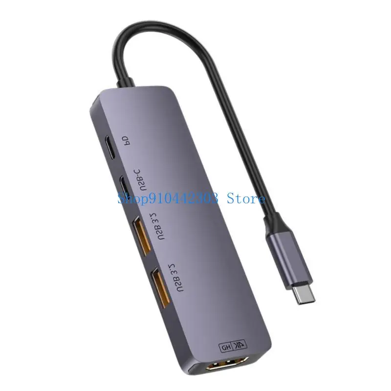 L4MD Tipe C Dock 10Gbps Multiports Adapter PD100W 140W Power Delivery USB 3.2 Splitter Untuk PC Telepon 4K 60Hz HDTV