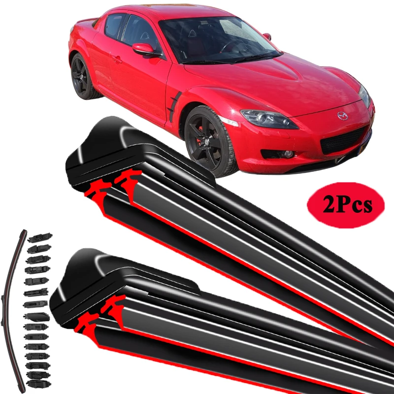 

For Mazda RX-8 SE FE SE17 Coupe 1.3 2003 2004 2005 2007 2008 2009 2012 Blue Car Wipers Double Rubber Car Windshield Wiper Blades