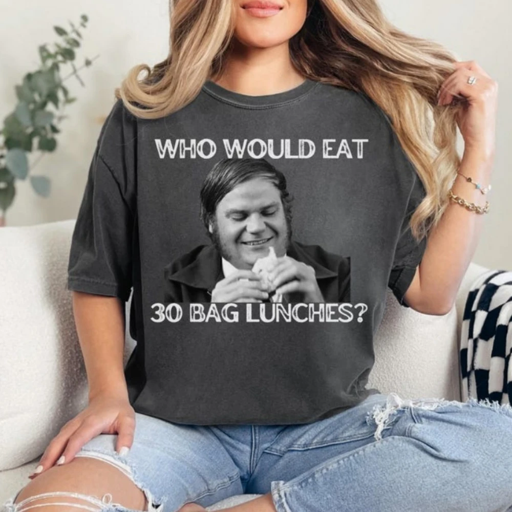 من سيفعل أكل حقيبة غداء 30؟ كريس فارلي التي شيرت قمصان مضحكة للرجال بيلي ماديسون فيلم إقتباس قميص الشارع قمم الموضة