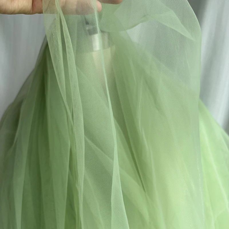 Avocado Green Soft Tulle Fabrics Decoration Curtain Clothing  Sewing Mesh Gauze Layout Chair Back Yarn Encryption DIY Material