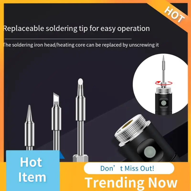 

USB Soldering Iron DIY Manual Radio Soldering Iron Set Mini Convenient Adjustable Temperature Black Metal