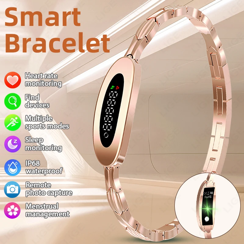 

LIGE New Luxury Women Smart Bracelet Heart Rate Sleep Women's Health Monitor Watches IP68 Waterproof Sports Fitness Smartwatch