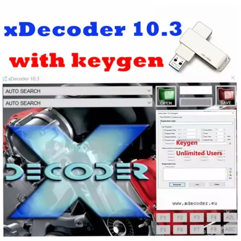 

Newest XDecoder 10.3 with Keygen DTC Remover DTC OFF Delete Software Disable Error off DTC Remover for many Laptops