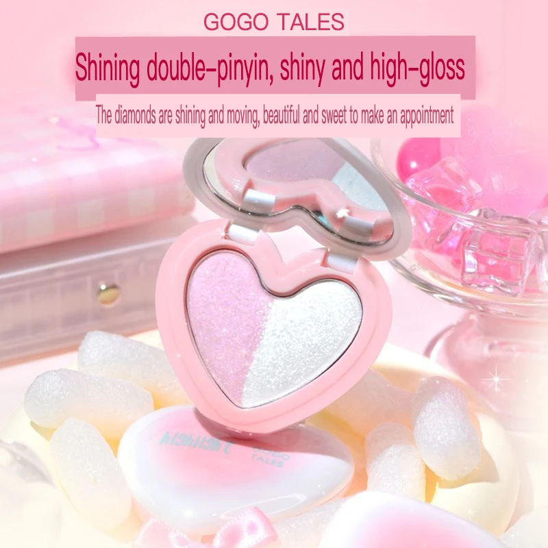 

GOGO TALES Gogo Dance Double Highlighter Cream Powder Eyeshadow Water Glow Pearl Brightening Face Sparkling Makeup Artist