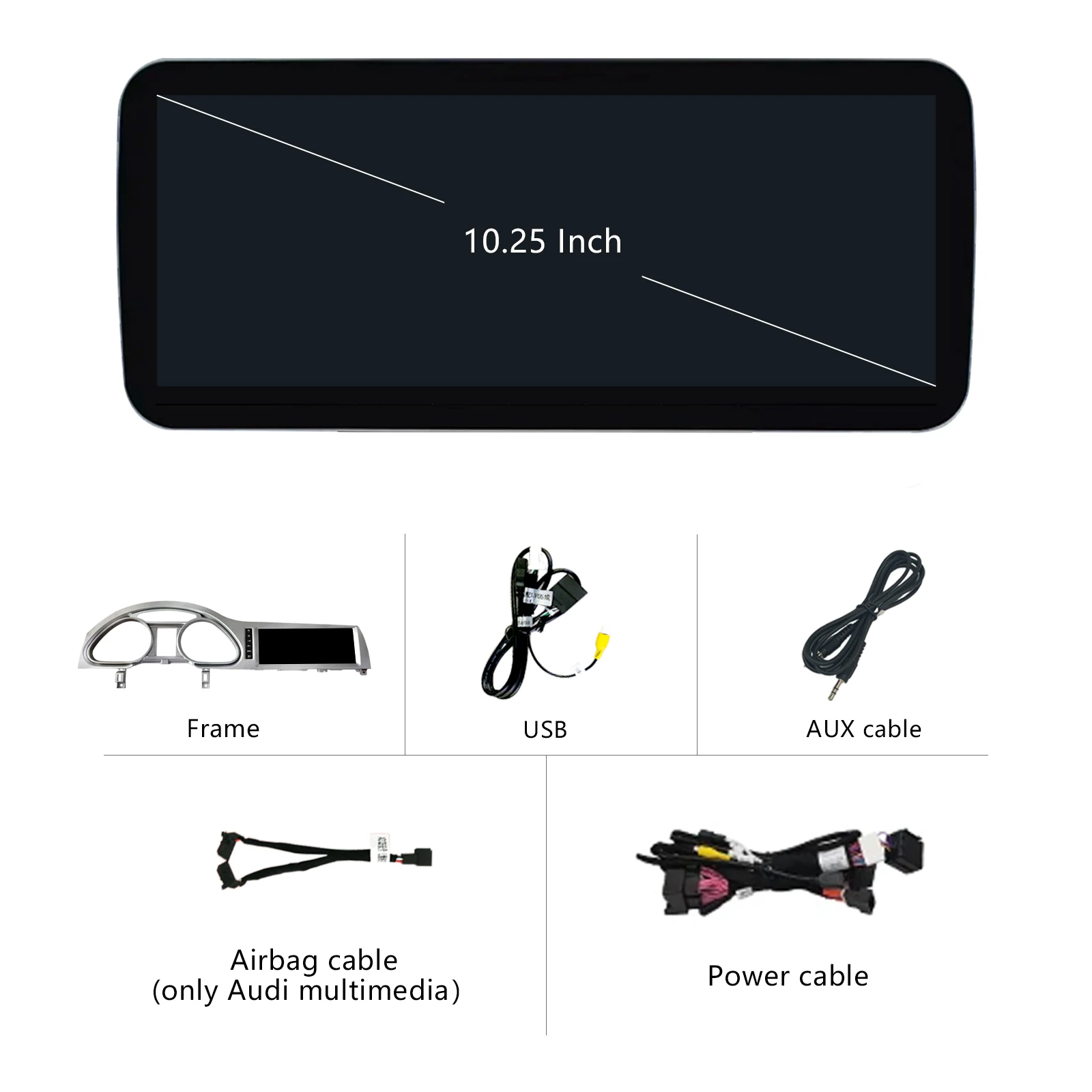 10.25 "1920*720 أندرويد 14 سيارة ستيريو لاسلكي Carplay لأودي Q7 4L 2005-2015 2G 3G راديو لتحديد المواقع والملاحة الوسائط المتعددة AudioScreen