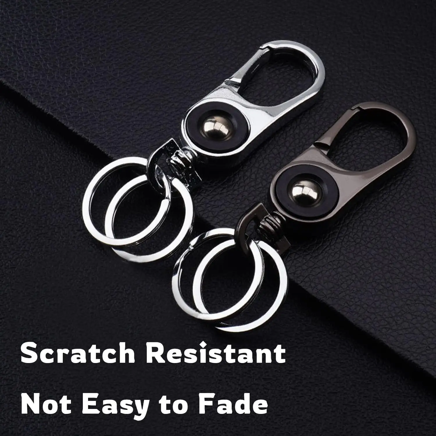 Metal Key Chains Car Key Chain, Heavy Duty Key Fob Holder with 2 Key Rings