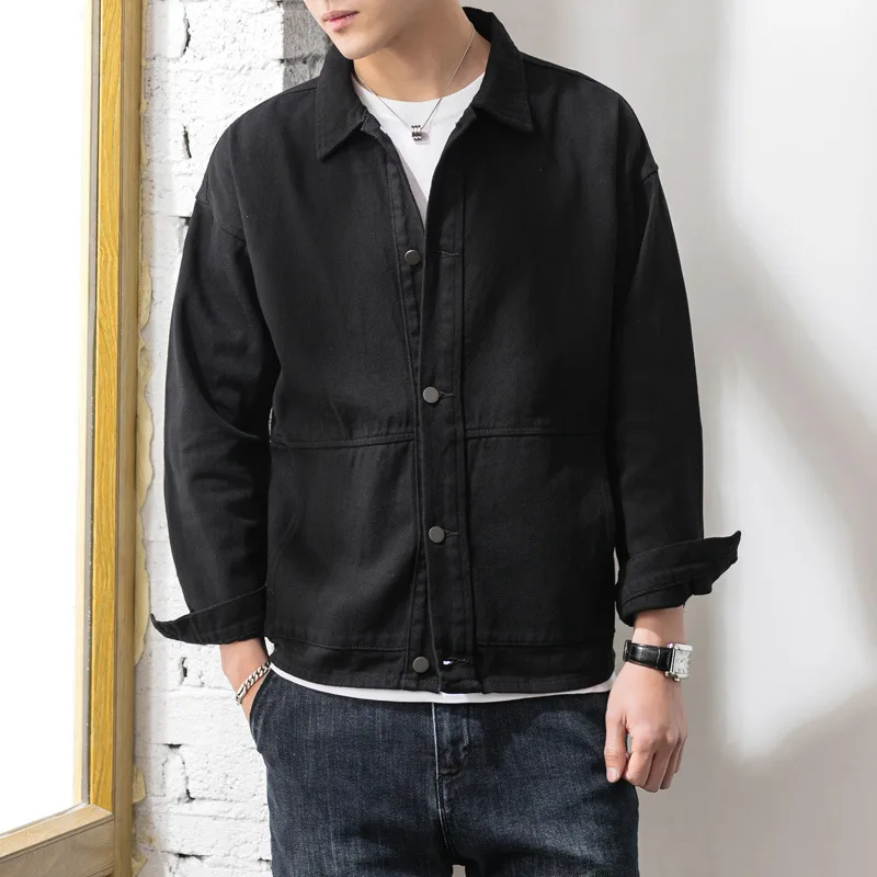 Autumn Denim Men's Korean Version Workwear Ins Trendy Brand Jacket Casual Loose Upper Clothing Spring And Autumn Styles