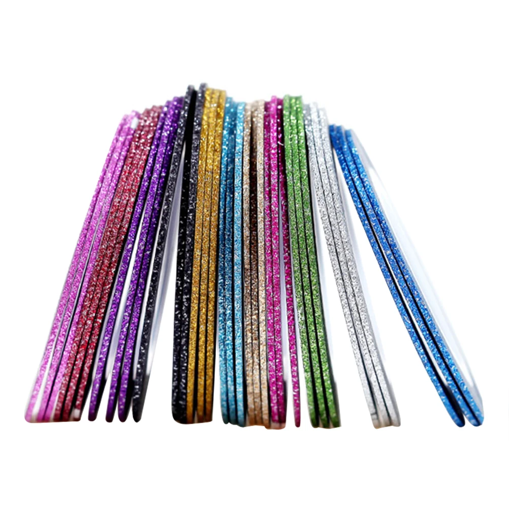 

14pcs Back Glue Lines Art Stickers Striping Tape for Decorative Nail Strips Adhesive Nail Polish Design Tools