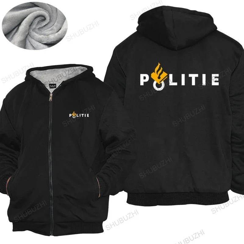 القطن معطف دافئ الرجال الشتاء سستة القمم هوديس الهولندية هولندا Politie وحدة Swat الخاصة Arrestatieteam العلامة التجارية سميكة هودي