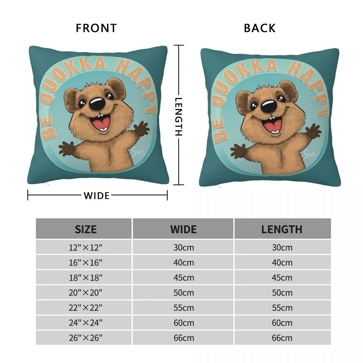 Be Quokka Happy Pillowcase Polyester Linen Velvet Pattern Zip Decor Pillow Case Car Cushion Cover 18