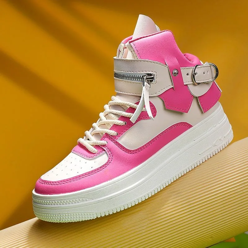 36-45 white high top casual sneakers woman shoes chunky platform shoes designer luxury shoes man skateboard comfortable antiskid