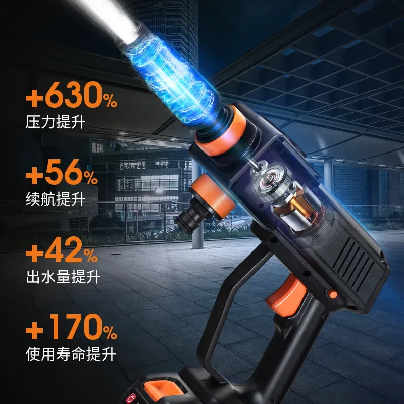 

Durable Wireless car washing machine home car portable rechargeable high pressure water pump lithium battery booster water gun
