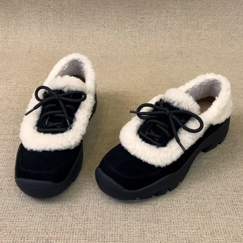 

Winter Plus Fleece Women's Loafer Kitten Heel Trifle Sole