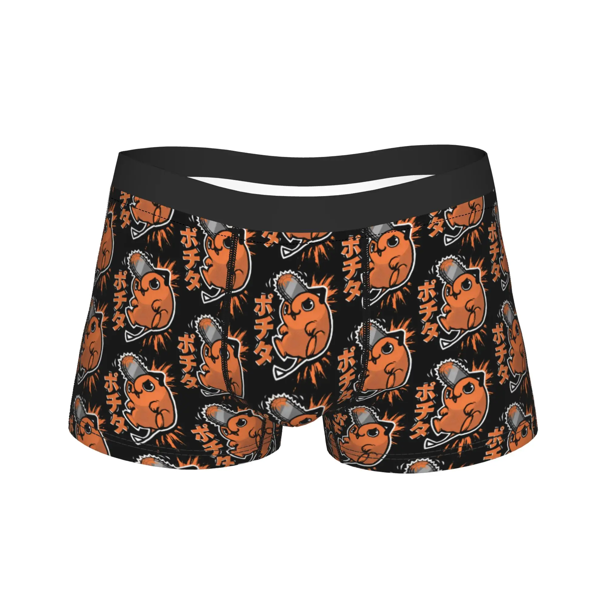 Men's Chainsaw Man Pochita Underwear Anime Cartoon Humor Boxer Briefs Shorts Panties Homme Breathable Underpants S-XXL