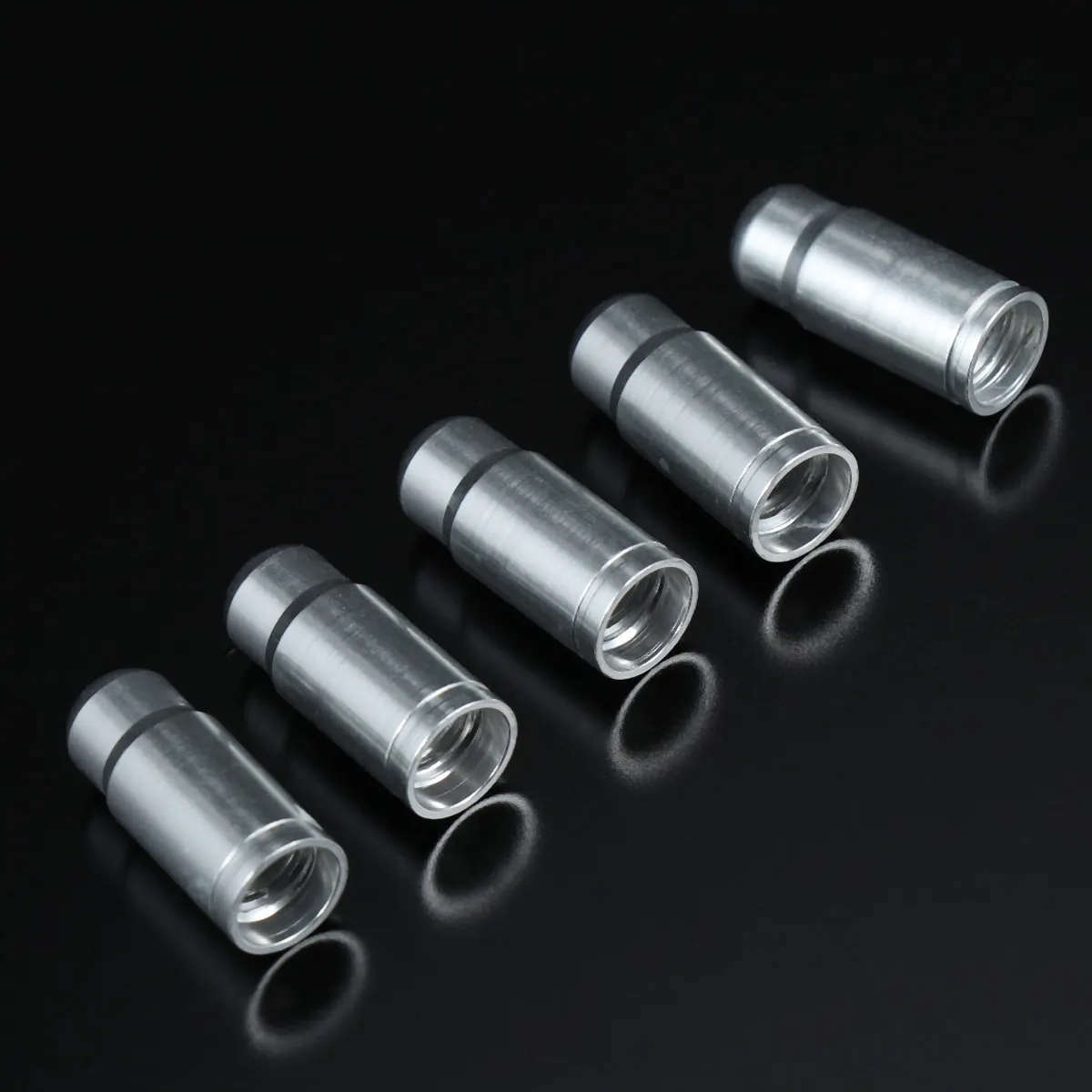 

5Pcs Bike Tire Air Caps French Style Aluminum Alloy Valve Stem Covers Purple Bright Anodized Finish for Bicycle Mountain Bike