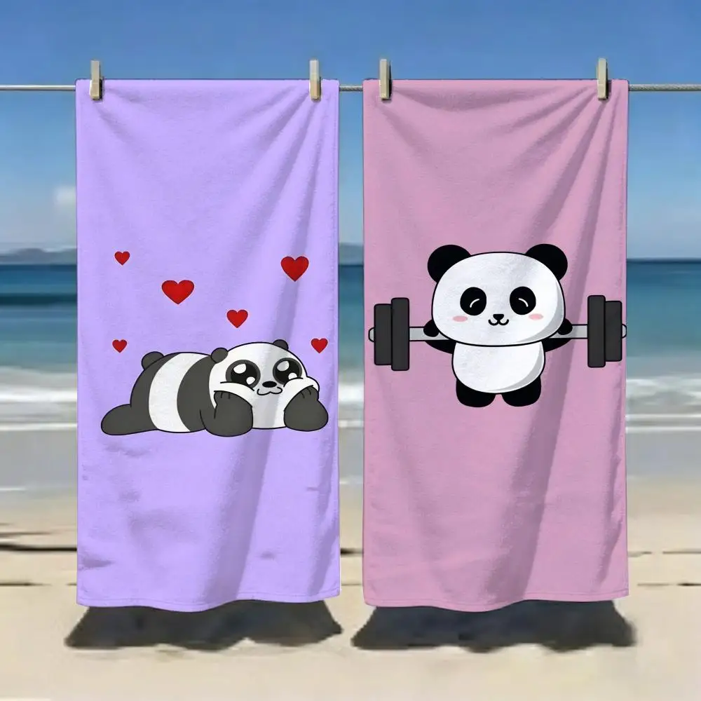 Cute Cartoon Panda Towel Microfiber soft Beach Towel for Travel Fitness Sauna Bathing Camping