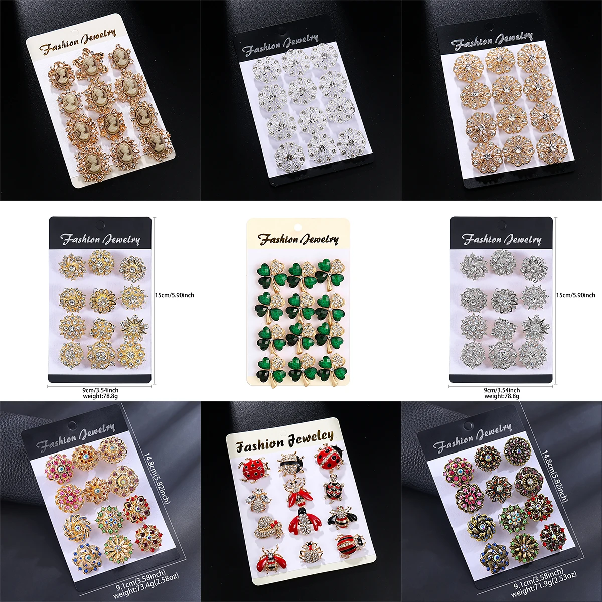 12Pcs/Set Fashion Simple Pearl Flower Brooches Alloy Rhinestone Muslim Bouquet Pin for Women Bridal Shower Party Dress Clothes