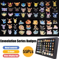 Pokemon Badges Evees Family Vaporeon Jolteon Espeon Umbreon Pins Brooches Eeveelution Box Collection Pocket Monster Toys Kids