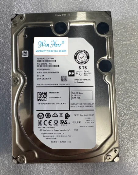 

Для серверного жесткого диска Dell 8TB 8T SAS 12G 0M40TH ST8000NM0185
